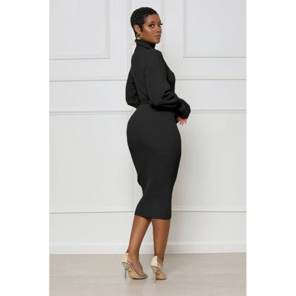 LONG MAXI SWEATER DRESS - Picture 1 of 7